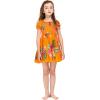 imageGirl Hawaiian Short Sleeve Elastic Layer Ruffle Dress in Pretty Tropical Hot PinkPretty Tropical Orange