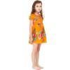 imageGirl Hawaiian Short Sleeve Elastic Layer Ruffle Dress in Pretty Tropical Hot PinkPretty Tropical Orange
