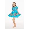 imageGirl Hawaiian Short Sleeve Elastic Layer Ruffle Dress in Pretty Tropical Hot PinkPretty Tropical Turquoise