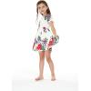 imageGirl Hawaiian Short Sleeve Elastic Layer Ruffle Dress in Pretty Tropical Hot PinkPretty Tropical White