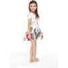 imageGirl Hawaiian Short Sleeve Elastic Layer Ruffle Dress in Pretty Tropical Hot PinkPretty Tropical White