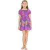 imageGirl Hawaiian Short Sleeve Elastic Layer Ruffle Dress in Pretty Tropical Hot PinkPretty Tropical Purple