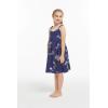 imageGirl Elastic Strap Empire Waist Dress in Classic Map White in WhiteBrid of Paradise in Navy