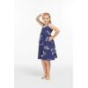 imageGirl Elastic Strap Empire Waist Dress in Classic Map White in WhiteBrid of Paradise in Navy