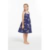 imageGirl Elastic Strap Empire Waist Dress in Classic Map White in WhiteBrid of Paradise in Navy