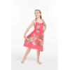 imageGirl Hawaiian Classic Empire Dress with Elastic Strap in Pretty Tropical Hot PinkPretty Tropical Hot Pink