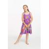 imageGirl Hawaiian Classic Empire Dress with Elastic Strap in Pretty Tropical Hot PinkPretty Tropical Purple