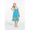 imageGirl Hawaiian Classic Empire Dress with Elastic Strap in Pretty Tropical Hot PinkPretty Tropical Turquoise