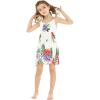 imageGirl Hawaiian Classic Empire Dress with Elastic Strap in Pretty Tropical Hot PinkPretty Tropical White