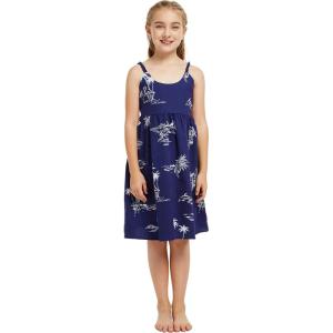 imageGirl Elastic Strap Empire Waist Dress in Classic Map White in WhiteBrid of Paradise in Navy