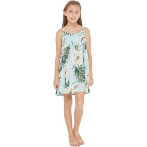 imageGirl Hawaiian Classic Empire Dress with Elastic Strap in Day Dream BloomWispy Cereus Light Blue