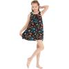 imageGirl Hawaiian Round Neck Shift Dress in Orchid ParadiseFlamingo Party Black