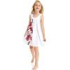 imageGirl Hawaiian Round Neck Shift Dress in Tropical PatternsWatercolor Orchid