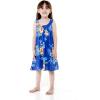 imageGirl Hawaiian Tank Round Neck Dress in HibiscusHibiscus Blue