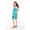 imageGirl Hawaiian Tank Round Neck Dress in Pretty TropicalPretty Tropical Turquoise