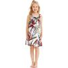 imageGirl Hawaiian Round Neck Shift Dress in Tropical PatternsGarden at Dawn
