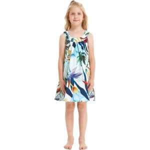 imageGirl Hawaiian Round Neck Shift Dress in Tropical PatternsLost in Paradise