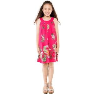 imageGirl Hawaiian Tank Round Neck Dress in Pretty TropicalPretty Tropical Hot Pink