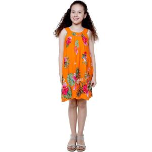 imageGirl Hawaiian Tank Round Neck Dress in Pretty TropicalPretty Tropical Orange
