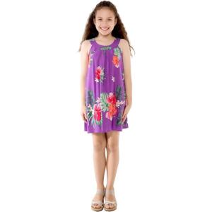 imageGirl Hawaiian Tank Round Neck Dress in Pretty TropicalPretty Tropical Purple