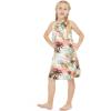 imageGirl Hawaiian Round Neck with Ruffle Dress in Blue LeafNeon Sunset