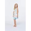 imageGirl Hawaiian Round Neck with Ruffle Dress in Blue LeafSandy Beach