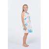 imageGirl Hawaiian Round Neck with Ruffle Dress in Blue LeafSandy Beach