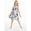 imageGirl Hawaiian Round Neck with Ruffle Dress in Digital PrintPurple Orchid