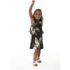 imageGirl Hawaiian Round Neck with Ruffle Dress in Pineapple GardenPineapple Garden Black