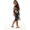 imageGirl Hawaiian Round Neck with Ruffle Dress in Pineapple GardenPineapple Garden Black