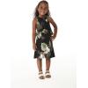 imageGirl Hawaiian Round Neck with Ruffle Dress in Pineapple GardenPineapple Garden Black