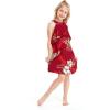 imageGirl Hawaiian Round Neck with Ruffle Dress in Pineapple GardenPineapple Garden Burgundy