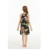 imageGirl Hawaiian Round Neck with Ruffle Dress in Rafelsia CreamRafelsia Black