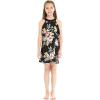 imageGirl Hawaiian Round Neck with Ruffle Dress in HibiscusHibiscus Black