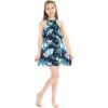 imageGirl Hawaiian Round Neck with Ruffle Dress in Pineapple GardenOrchid Breeze Navy