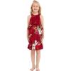 imageGirl Hawaiian Round Neck with Ruffle Dress in Pineapple GardenPineapple Garden Burgundy