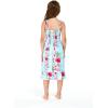 imageGirl Hawaiian Elastic Top Strap Dress in Pink Hibiscus VinePink Turquoise Hibiscus Vine