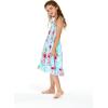imageGirl Hawaiian Elastic Top Strap Dress in Pink Hibiscus VinePink Turquoise Hibiscus Vine