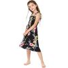 imageGirl Hawaiian Elastic Top Strap Dress in Pink SunsetHibiscus Black