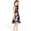 imageGirl Hawaiian Elastic Top Strap Dress in Pink SunsetHibiscus Black