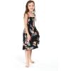 imageGirl Hawaiian Elastic Top Strap Dress in Pink SunsetHibiscus Black