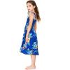 imageGirl Hawaiian Elastic Top Strap Dress in Pink SunsetHibiscus Blue