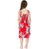 imageGirl Hawaiian Elastic Top Strap Dress in Pink SunsetHibiscus Red
