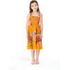 imageGirl Hawaiian Elastic Top Strap Dress in Pretty Tropical Hot PinkPretty Tropical Orange