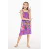 imageGirl Hawaiian Elastic Top Strap Dress in Pretty Tropical Hot PinkPretty Tropical Purple