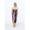 imageGirl Hawaiian Halter Dress in Pink Hibiscus Vine BlackPink Black Hibiscus Vine