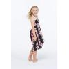 imageGirl Hawaiian Halter Dress in Pink Hibiscus Vine BlackPink Black Hibiscus Vine