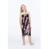 imageGirl Hawaiian Halter Dress in Pink Hibiscus Vine BlackPink Black Hibiscus Vine
