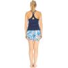 imageHawaii Hangover Womens Athletic Sportswear Solid Tank Top and Patterned Bike Shorts SetFirebird Blue White
