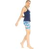 imageHawaii Hangover Womens Athletic Sportswear Solid Tank Top and Patterned Bike Shorts SetFirebird Blue White